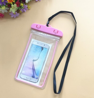 Transparent Waterproof Cellphone Pouch in Pink