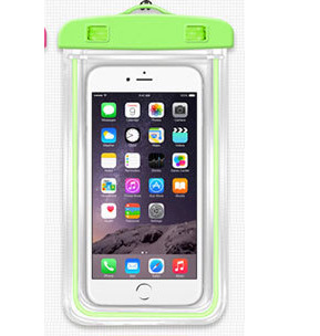 Transparent Waterproof Cellphone Pouch in Light Green
