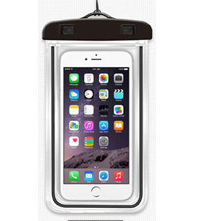Waterproof Transparent Cellphone Pouch in Black